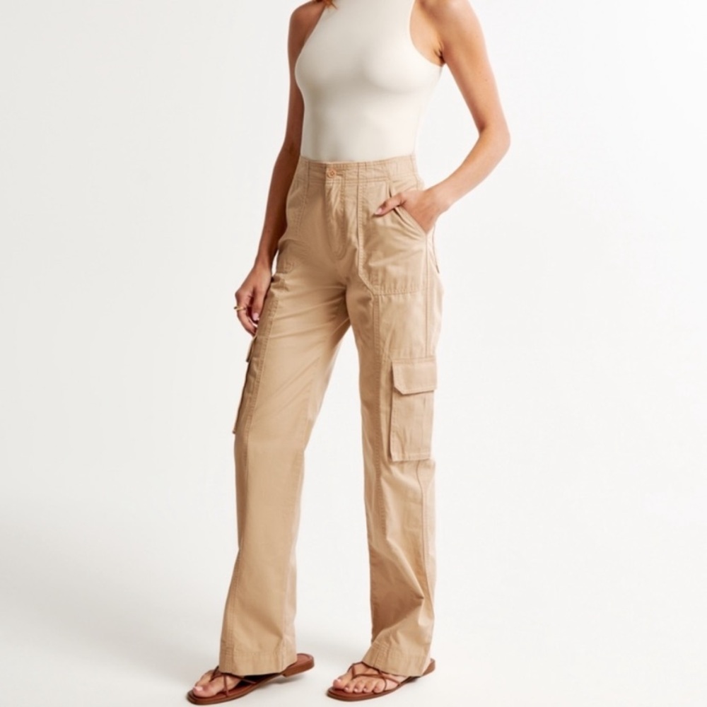Abercrombie & Fitch Cargo Pants Tan Relaxed Fit